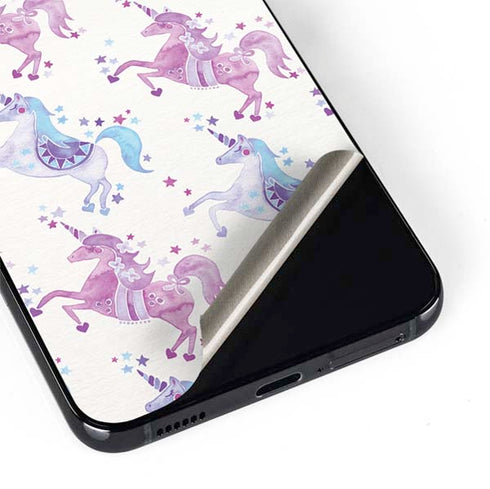 Cat Coq Purple Unicorns Galaxy S22 Skin